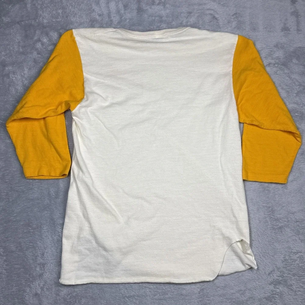 Vintage Champion Notre Dame Shirt Men Large Ivory Yellow Baseball USA 70s 80s